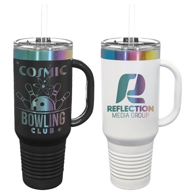 Polar Camel 40oz Prism ION-Plated Travel Mugs w/ Straw