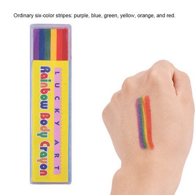 Body Painting Pens with 6-Color Rainbow Stripes Face Doodling Pens for Fans