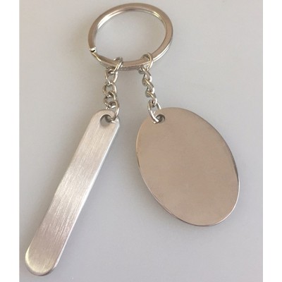 Solid Oval Keychain w/Fabrication Badge