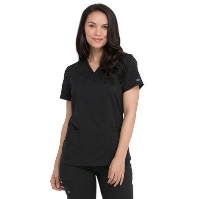 Dickies Medical - Balance - Women's V-Neck Top With Rib Knit Panels