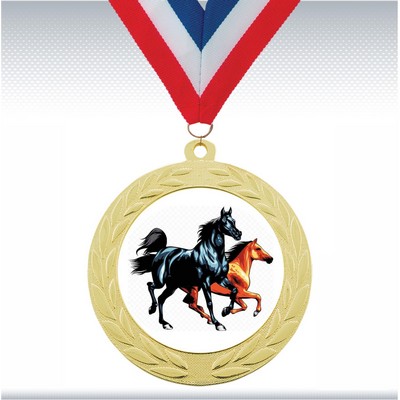 2 3/4" Bright Gold Insert Medal
