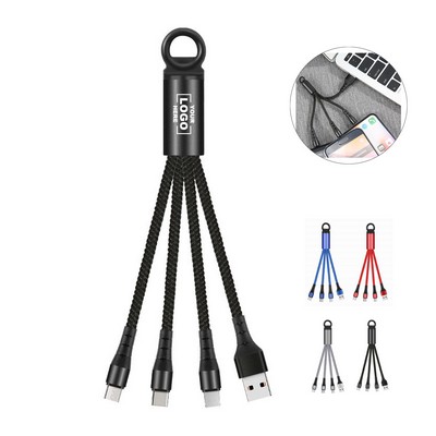 4 in 1 USB Fast Charging Cable With Carabiner(Free Shipping)
