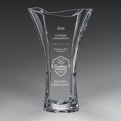 European Clear Crystal Flirt Vase, 10"