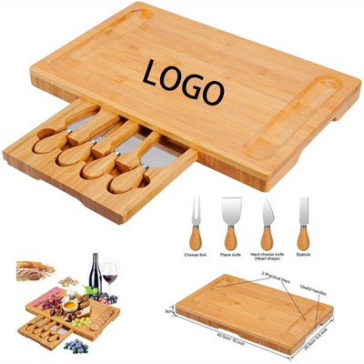 15.95 X 10.04 X 1.19Inch Cheese Board W/ Cutters Set