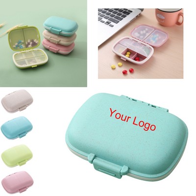 8-Compartment Wheat Straw Pill Organizer