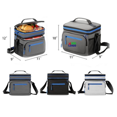 Double Deck Expandable Insulated Cooler Bag