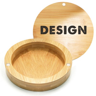 Bamboo Salt Rimmer Box Magnetic Swivel Lid