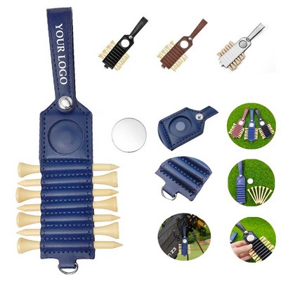 PU Leather Portable Outdoor Golf Tee Organizer Pouch