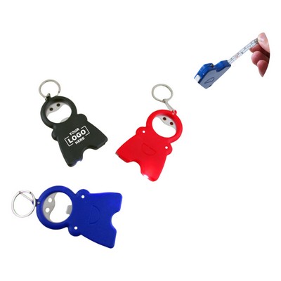 Keychain Tape Measure LED Light Bottle Opener