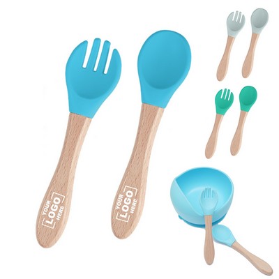 Baby Feeding Spoons with Soft Curved Silicone Tips for Infants