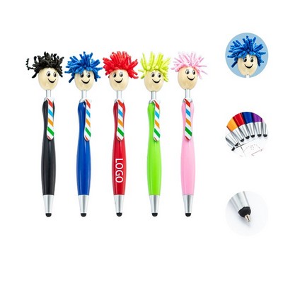 3-in-1 Mop Head Ballpoint Pen w/ Stylus
