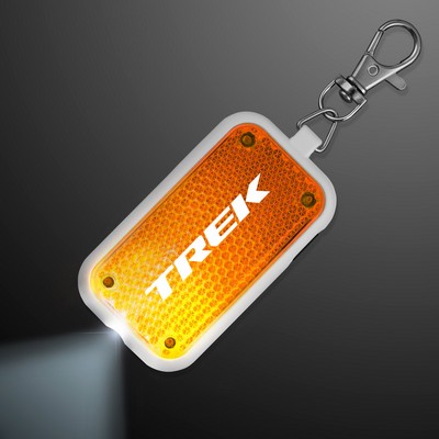 Clip-On Light Orange Safety Blinkers, Keychain Flashlight - Domestic Print