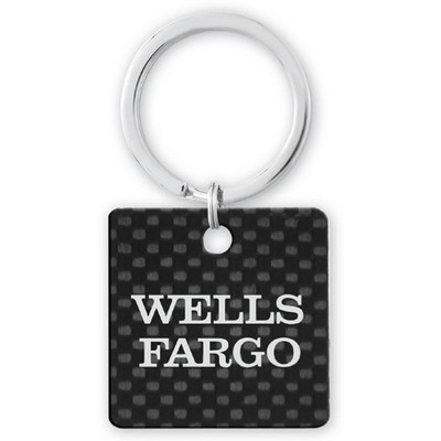 Pure Carbon Fiber Square Key Tag (1¼"x 1¼"x 1½Mm)