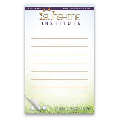 Paper Note Pad 3 1/2 x 5 1/2, 25 pages w/ mag 4CP