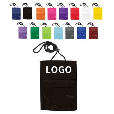 Transparent Horizontal ID Holder with Adjustable Lanyard