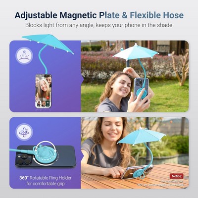 Magnetic Phone Umbrella for Sun,Outdoor Phone Sun Shade Shield with Flexible Angle Design