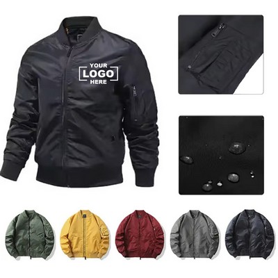 Personalized Men's Military Flight Jacket: Windproof & Waterproof Bomber Design(Free Shipping)