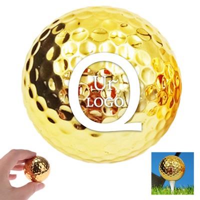 1.69 Inch Diameter Gold Plated Golf Ball