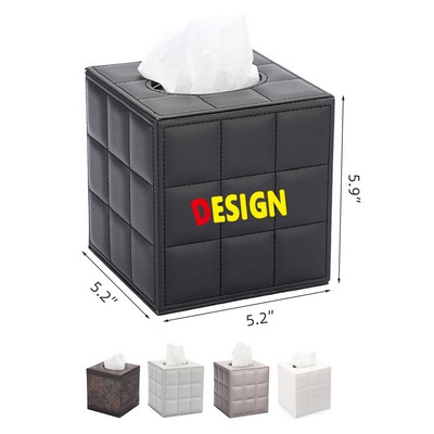 Square Leather Tissue Box
