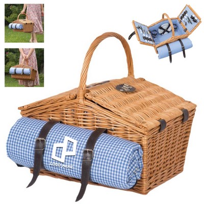 House-Shaped Rattan Weaving Picnic Basket