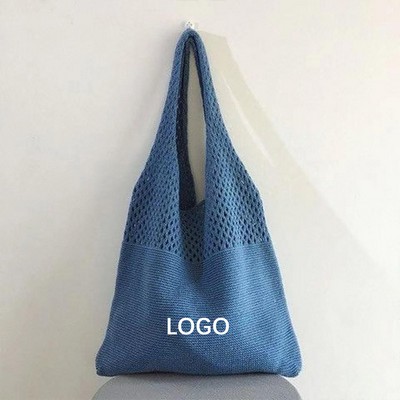 Portable Reusable Knitted Grocery Tote Bags