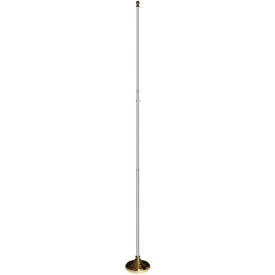 Indoor & Parade Telescopic Silver Pole And Base Kit - 8ft