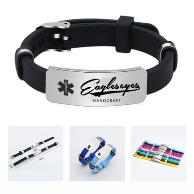 Medical ID Bracelet with Silicone Band