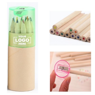 12 Colored Pencil Set in Tube w/Sharpener(Free Shipping)
