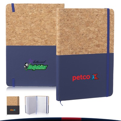 Two Tone Hard Cover Cork Bound Notebook