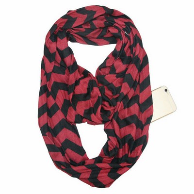 Full color Infinity Scarf With Zipper Pocket