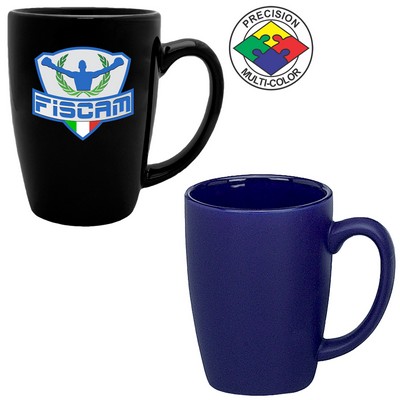 14 Oz. Satin Blue Tall Bistro Challenger Mug - Dishwasher Resistant - Precision Spot Color