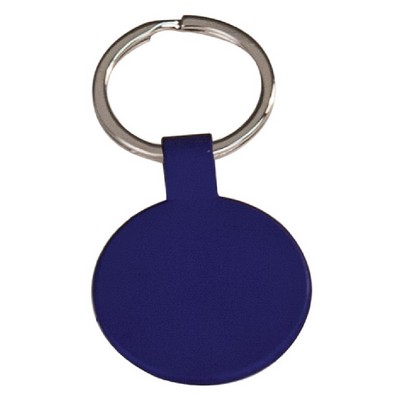 Blue Round Metal Key Chain