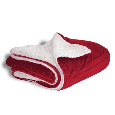 Oversized Red Sherpa Throw Blanket