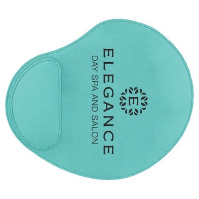 Mouse Pad, Teal Faux Leather