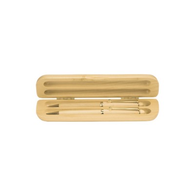 6.75" x 2" Maple 2-Pen Case (Case only, pen not included)