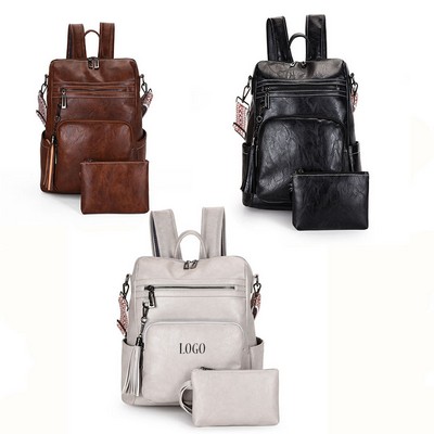 Ladys Backpack With Purse