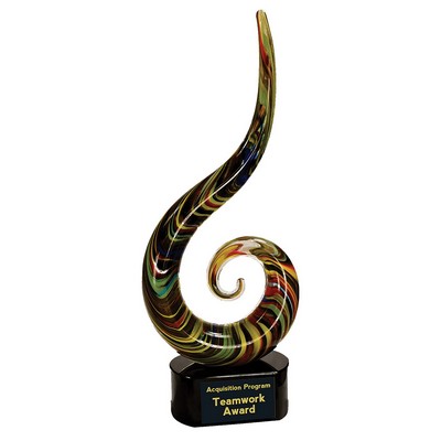 15.5" Color Swoop Art Glass
