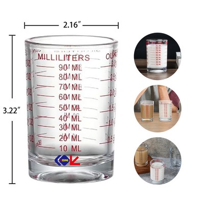 Measuring Cup 3oz Liquid Heavy High Espresso Glass Cup