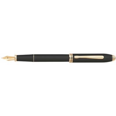 Cross® Townsend® Black Lacquer with 23KT Gold Plated Appointments Medium Nib Fountain Pen