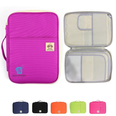 Multifunctional Zipper Document Bag