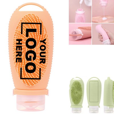 Silicone Scalp Massager with Integrated Pump Dispenser Bottles