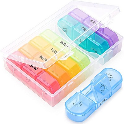 21 Compartment 7 Day Pill Box