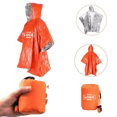 Thermal Insulated Emergency Rain Poncho for Bushcraft
