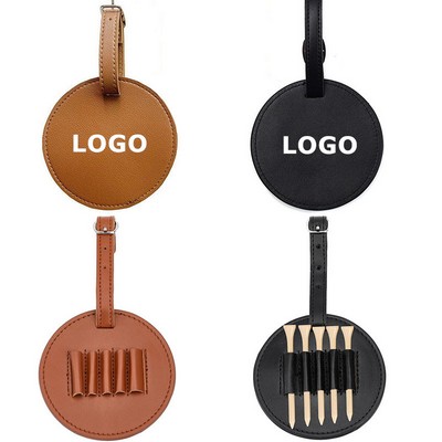 3.7" PU Leather Golf Tee Holder with Waist Clip and Multi-Slot Design MOQ50PCS