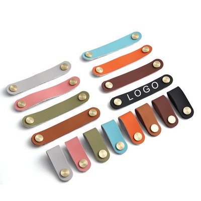 Leather Cable Straps Cord Organizer Portable Earphone Cord Winder Keeper Cable Management For Work
