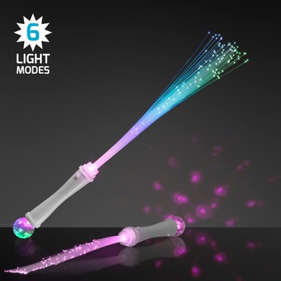 Light Up Wands with Fiber Optics and Crystal Ball - BLANK