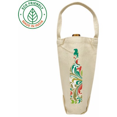 Eco Friendly One Bottle Wine Canvas Tote
