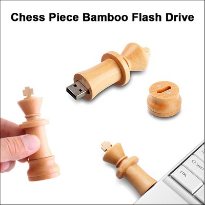 Chess Piece Bamboo Flash Drive - 2 GB Memory No Extra Tariff