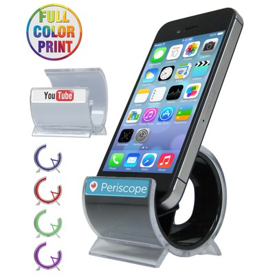 Union Printed - Rounded Cell Phone Stand with Full Color Logo