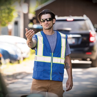 Deluxe Safety Volunteer Vest Blue Non-ANSI
